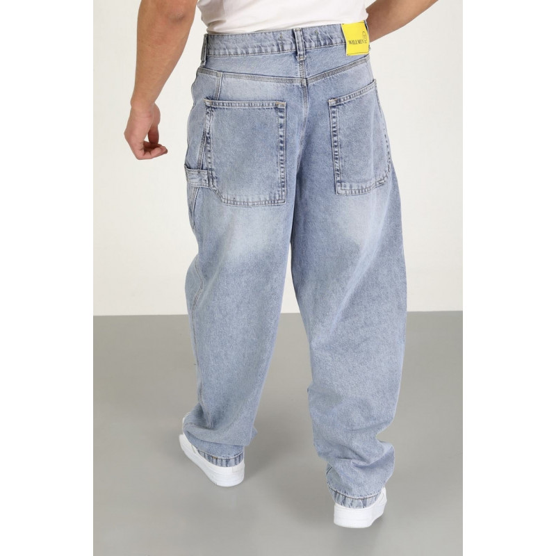 Джинсы Willmen Super baggy мужские широкие скейтер багги , 32  Голубой