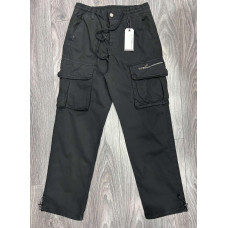 Мужские джинсы Iteno багги карго широкие коттон + эластан, уличный стиль, , 38, Черный