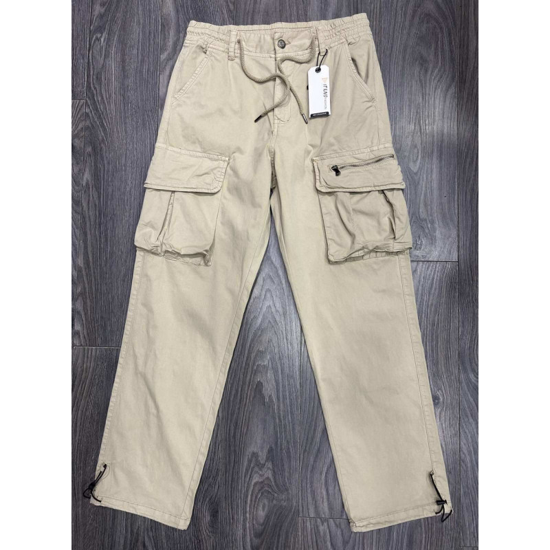 Мужские джинсы Iteno багги карго широкие коттон + эластан, уличный стиль, , 31, Черный