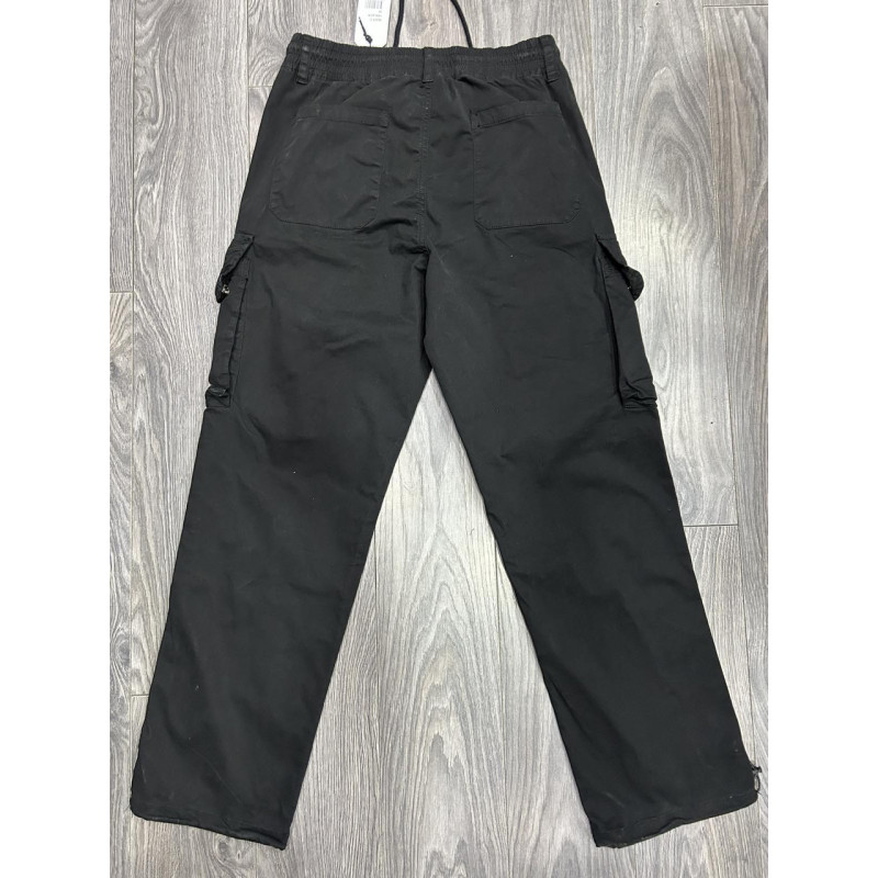 Мужские джинсы Iteno багги карго широкие коттон + эластан, уличный стиль, , 32, Черный