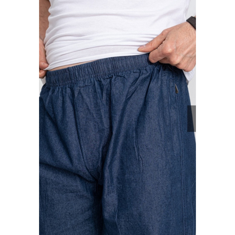 Мужские льняные брюки Ao Long — летние, хлопок, свободный крой, большие размеры, Турция , 36, Синий