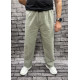 Мужские льняные брюки Ao Long — летние, хлопок, свободный крой, большие размеры, Турция , 40, Оливковый