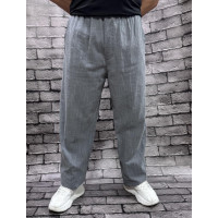 Мужские льняные брюки Ao Long — летние, хлопок, свободный крой, большие размеры, Турция , 38, Темно-серый