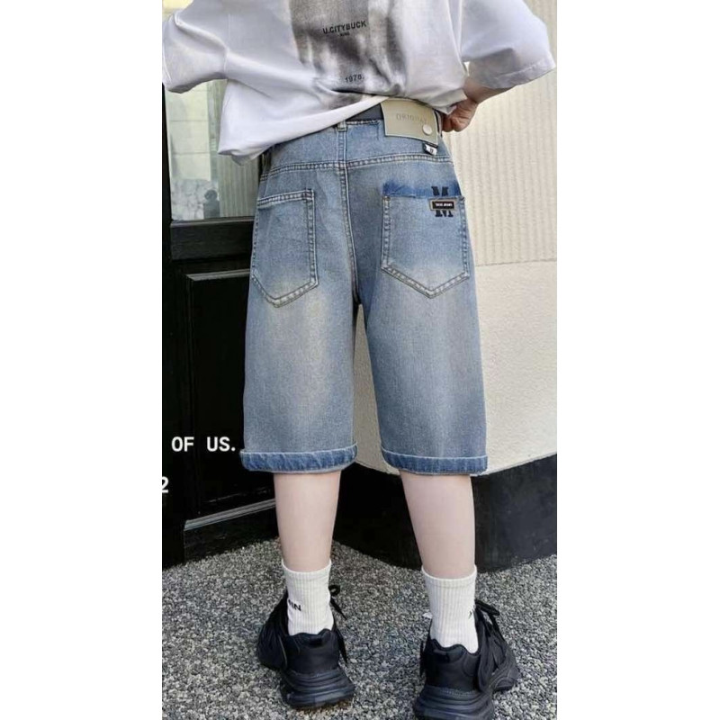 Шорты багги LNYB для мальчика 8-14 лет джинсовые , 164, Серый