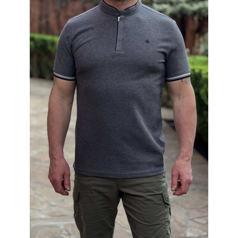 Мужская футболка-поло Marcostar, воротник стойка, вафельная ткань, Турция, XXL,Джинс