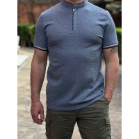 Мужская футболка-поло Marcostar, воротник стойка, вафельная ткань, Турция, XXL,Джинс