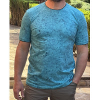 Мужская футболка Reddown Турция, 95% хлопок, свободная, размеры L–3XL ,L,Бирюзовый