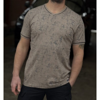 Мужская футболка Reddown с V-образным вырезом, хлопок, Турция,  XXXL,Коричневый