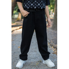 Джинсы мом Alder широкие для мальчика 11-17 лет , Черный 146