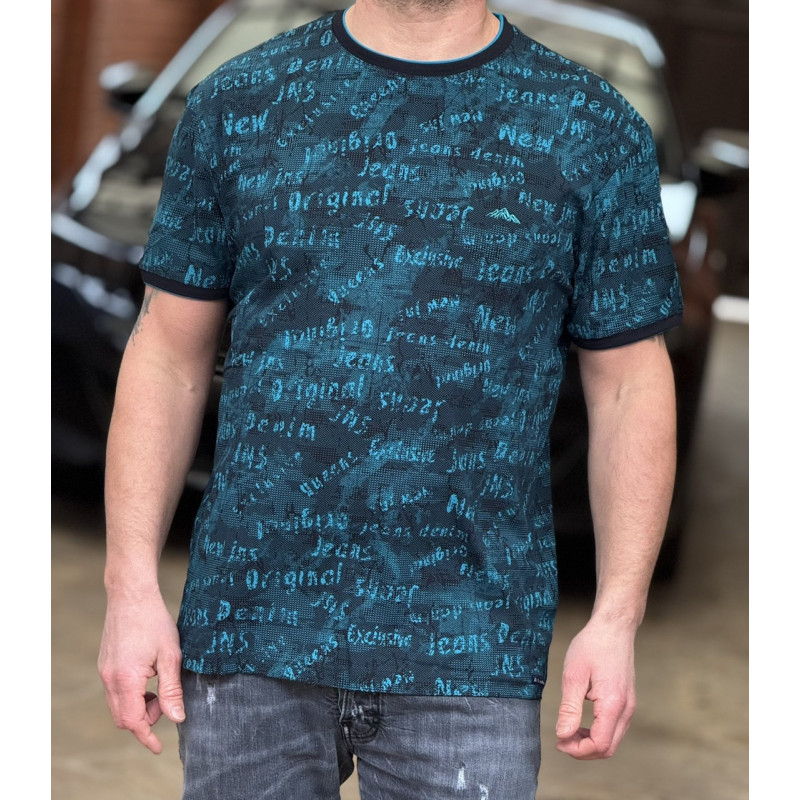 Футболка мужская Red Down 2XL–5XL, Турция, хлопок, свободная  XXL,Голубой