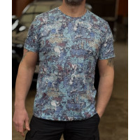 Футболка мужская Red Down L–3XL, Турция, марлевка, хлопок арт.2385, XXXL,Голубой