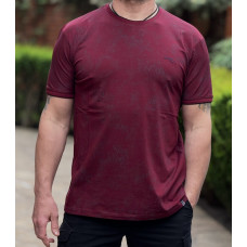 Футболка мужская Red Down 2XL–5XL, большие Турция, хлопок, свободная XXXL,Бордовый