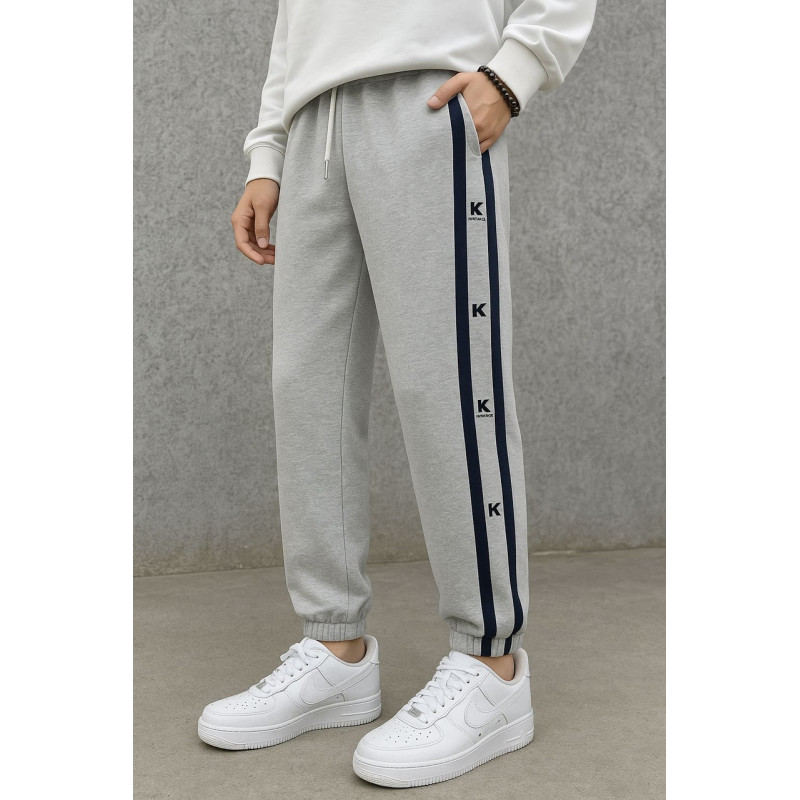 Брюки подростковые Huazaier свободные с евроманжетами – streetwear стиль,Серый, 176