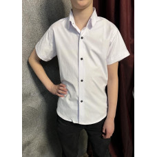 Рубашка для мальчика Varetti 5-9 лет,короткий рукав, хлопок , 104-110, Белый