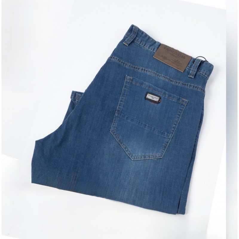 Мужские джинсовые шорты большого размера Fangsida , летние, хлопок с эластаном, для полных мужчин, 44, Синий