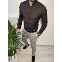 Мужская рубашка Varetti большие размеры на чёрных кнопках, с воротником-стойкой , 6XL, Черный