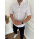 Рубашка  мужская Varetti лен с коротким рукавом S-XXL , XXL, Белый