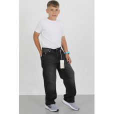 Широкие джинсы скейтеры Big Boy Willmen для мальчика подростка с принтом ,Графит 140