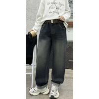 Подростковые джинсы мом Alder, тёмно-синие, уличный стиль,Темно-синий 160