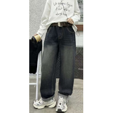 Подростковые джинсы мом Alder, тёмно-синие, уличный стиль,Темно-синий 160