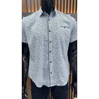 Мужская рубашка Arma большого размера с коротким рукавом , XXXL, Серый