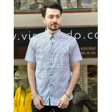 Мужская рубашка Vip Stendo большого размера с коротким рукавом, хлопковая, Турция, , XXXL, Белый
