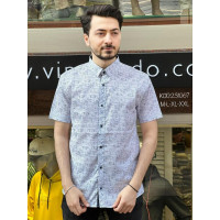 Мужская рубашка Vip Stendo большого размера с коротким рукавом, хлопковая, Турция, , 4XL, Белый