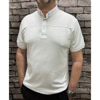 Мужская футболка поло Calpoly с воротником, комбинированная ткань, хлопок с лайкрой, Турция,, XXL,Белый