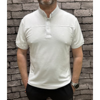 Мужская футболка поло Calpoly с воротником, комбинированная ткань, хлопок с лайкрой, Турция,, M,Белый