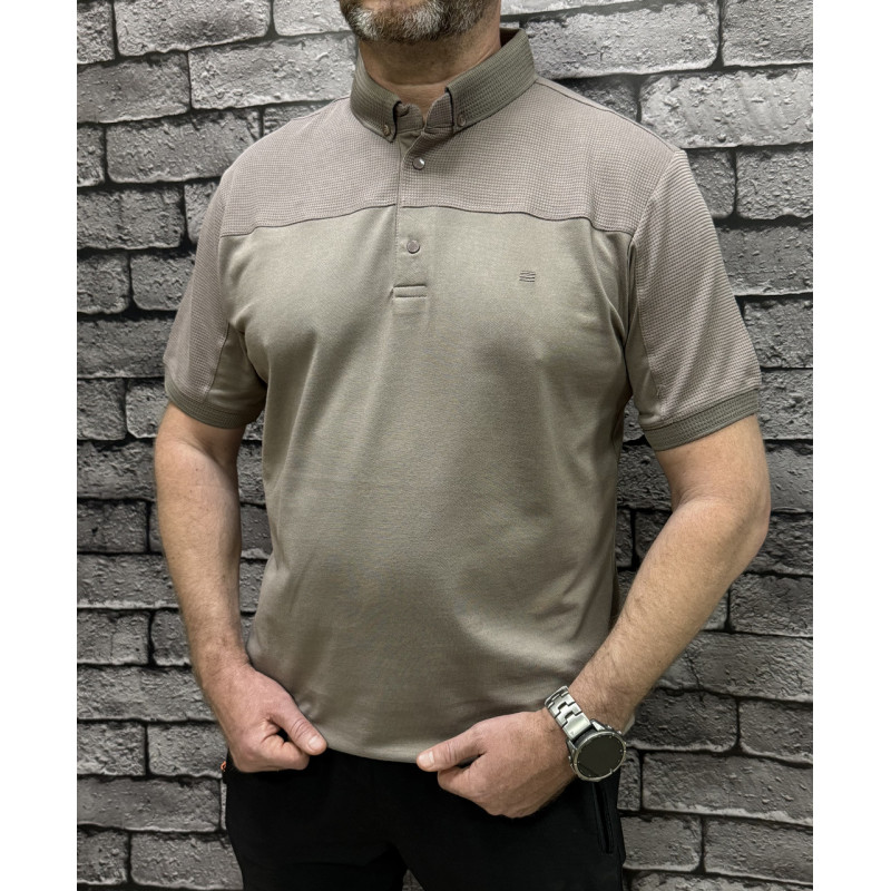 Мужская футболка поло Calpoly с воротником, комбинированная ткань, хлопок с лайкрой, Турция,, M,Белый