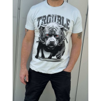 Футболка мужская Daniel Jones Trouble принт собака, M,Голубой