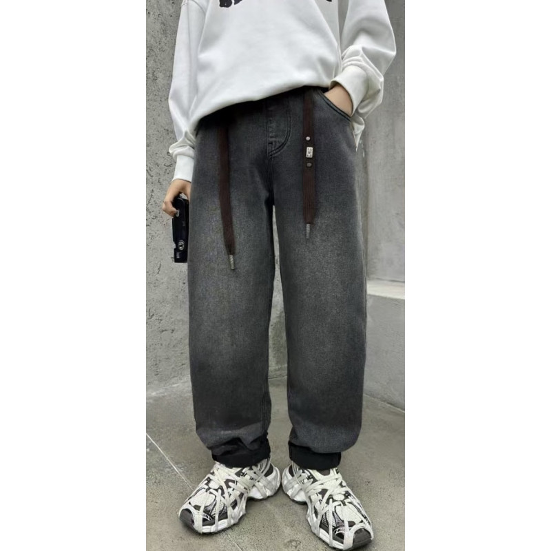 Широкие джинсы мом NLYB для мальчика подростка 140–164 см , Синий 140