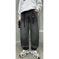 Широкие джинсы мом NLYB для мальчика подростка 140–164 см , Серый 164