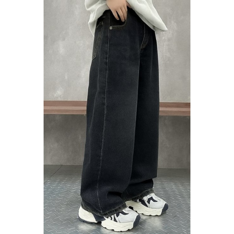 Широкі джинси скейтери baggy для хлопчика 8–12 років — пояс на резинці , Синій 128