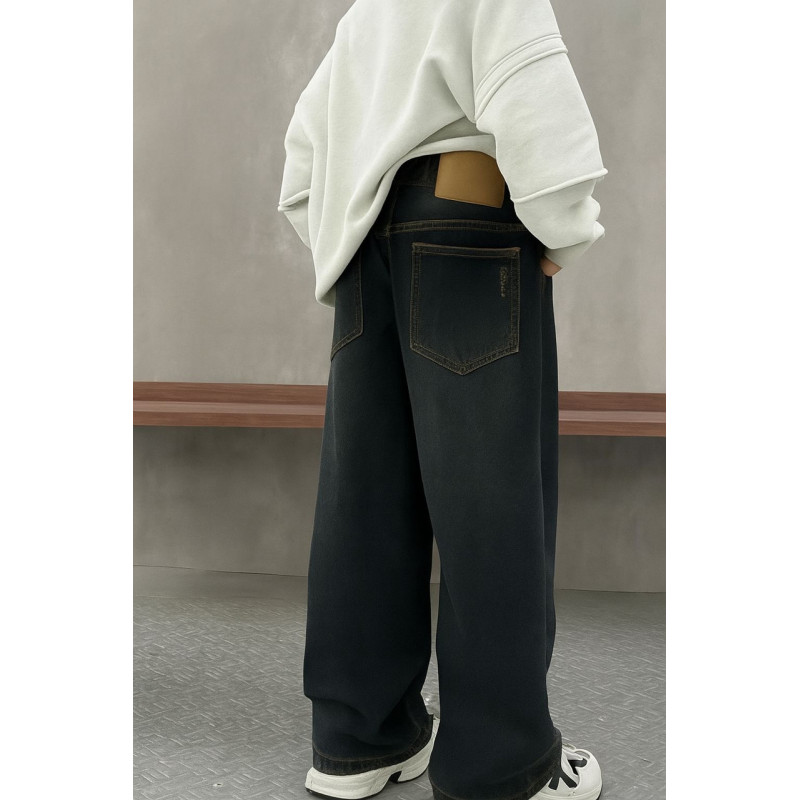 Широкі джинси скейтери baggy для хлопчика 8–12 років — пояс на резинці , Синій 128