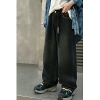 Широкие джинсы скейтеры NLYB baggy для мальчика 7–12 лет — пояс на резинке , Синий 122