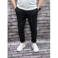 Мужские брюки бананы Willmen Турция — коттон, укороченные с подкатами, стиль MOM арт.2425, 27, Черный