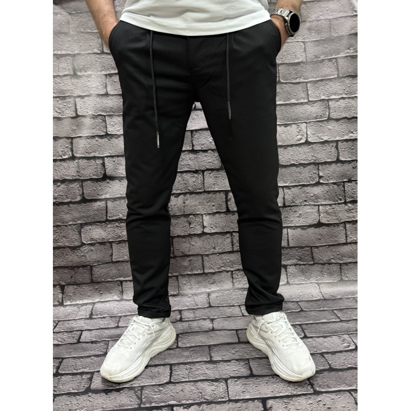 Мужские брюки бананы Willmen Турция — коттон, укороченные с подкатами, стиль MOM арт.2425, 36, Черный