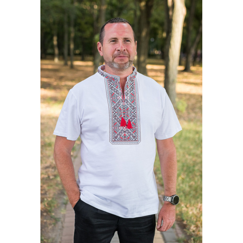 Мужская футболка-вышиванка Kosar большого размера, хлопок, натуральная вышивка5XL,Синий