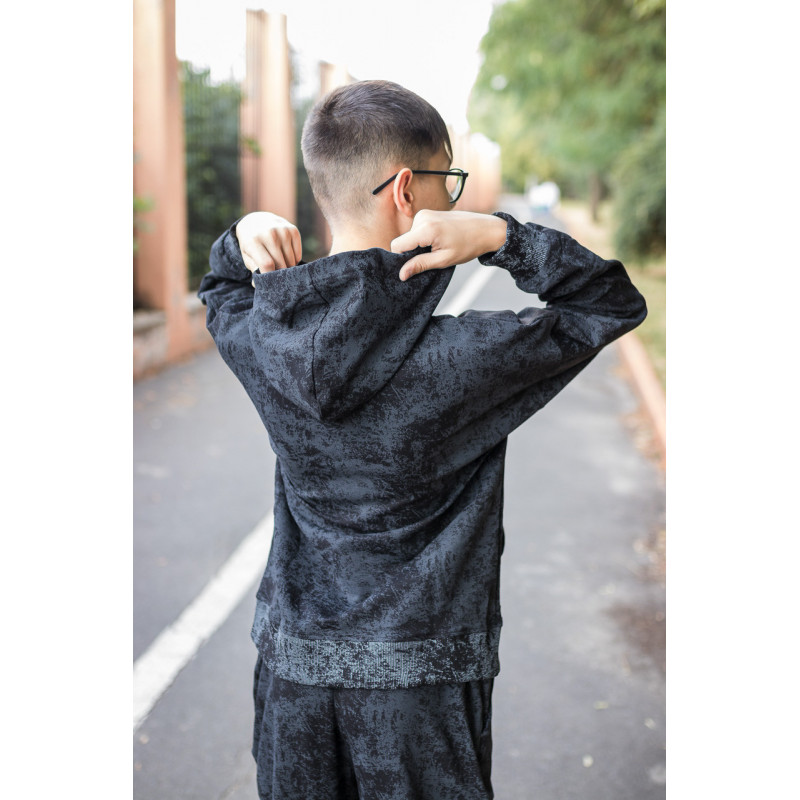 Спортивный костюм варёнка оверсайз для мальчика 9–16 лет Mir Wear хлопок двунитка, Черный 134