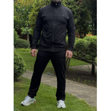 Мужской спортивный костюм LONN , с замком, прямые штаны, полномерные ,M, Черный