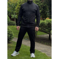 Мужской спортивный костюм LONN , с замком, прямые штаны, полномерные ,XXXL, Черный