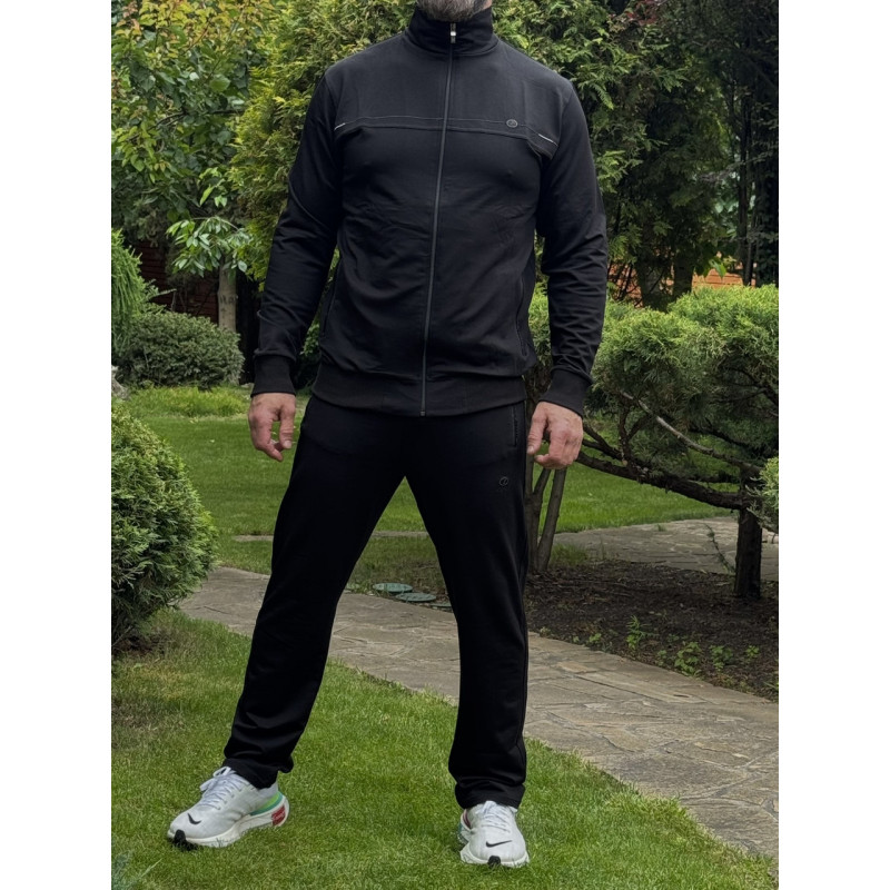 Мужской спортивный костюм LONN , с замком, прямые штаны, полномерные ,XL, Темно-синий