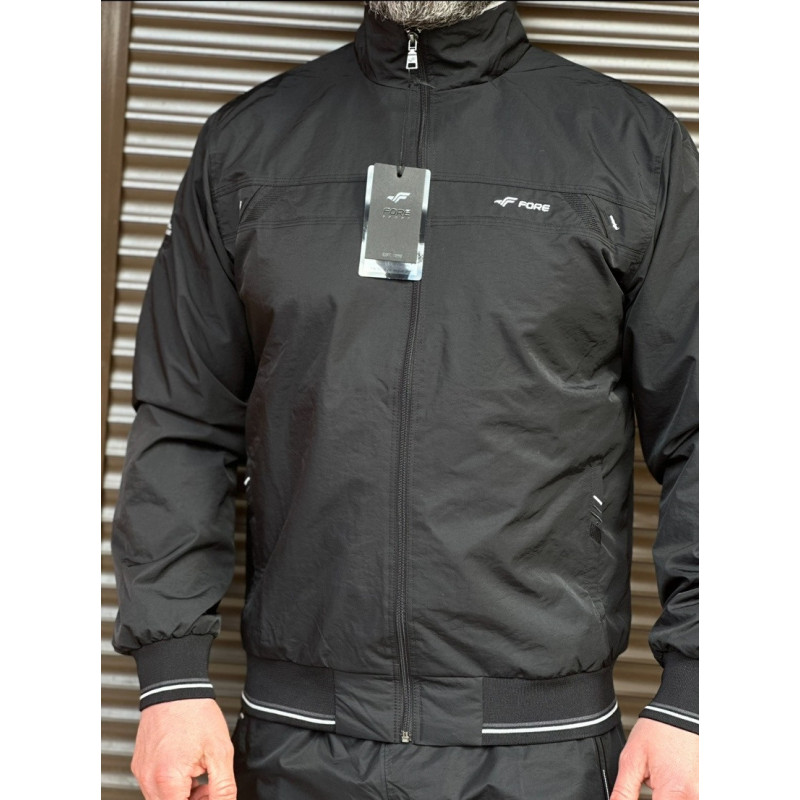 Мужской спортивный костюм плащевка Fore, размеры M–3XL,XXXL, Черный