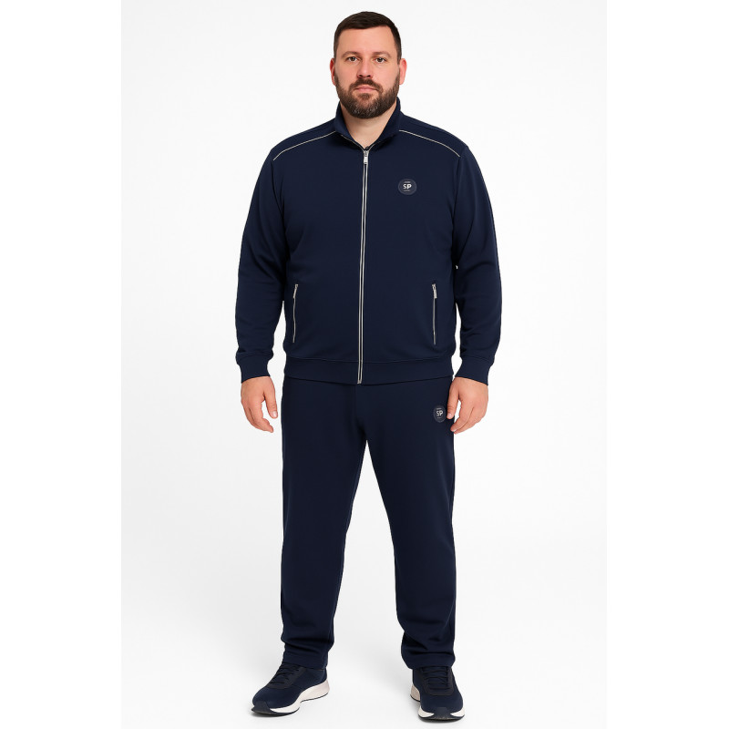 Мужской спортивный костюм Piyera, трикотаж двунитка, полированный хлопок, большие размеры,XXXL, Черный