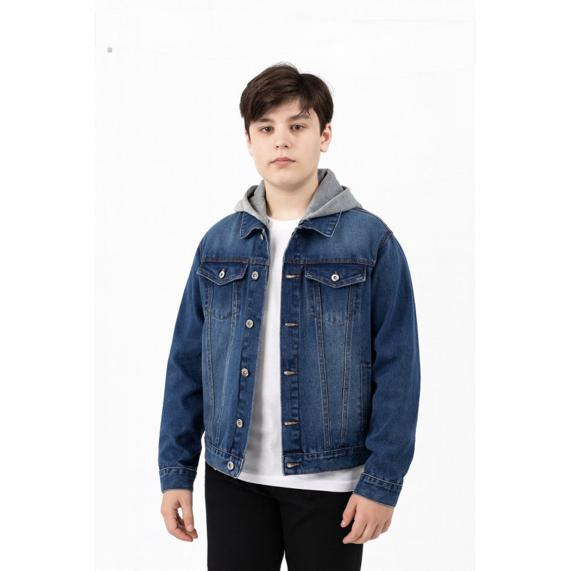 Джинсовая куртка с капюшоном Dola Elvin для мальчика 7–14 лет,176 Чорний