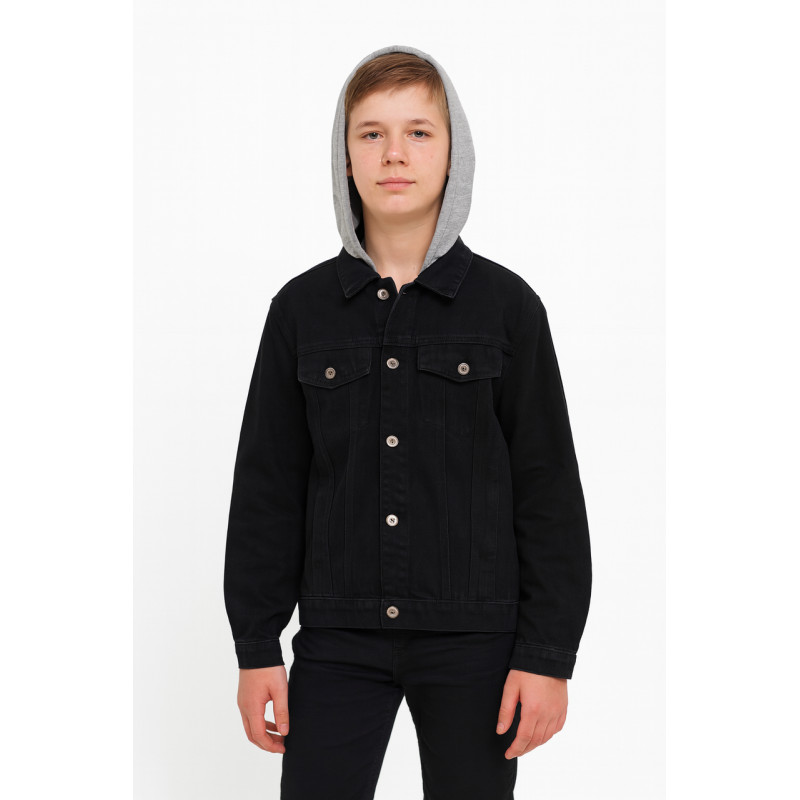 Джинсовая куртка с капюшоном Dola Elvin для мальчика 7–14 лет,176 Чорний