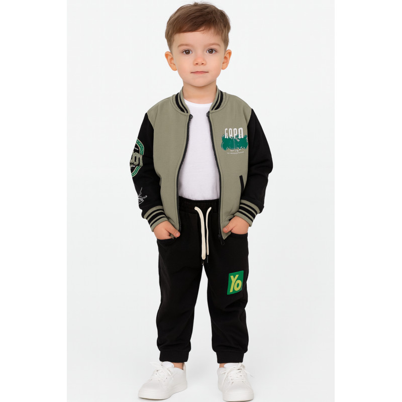 Костюм детский Dola Elvin из 3 предметов (бомбер, футболка, штаны) для мальчика 3–7 лет , 98, Бежевый