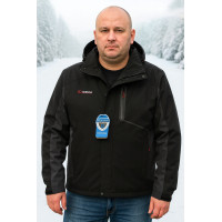 Мужская термокуртка Audsa демисезонная из мембранной ткани, большие размеры 2XL–6XL, Черный, 5XL