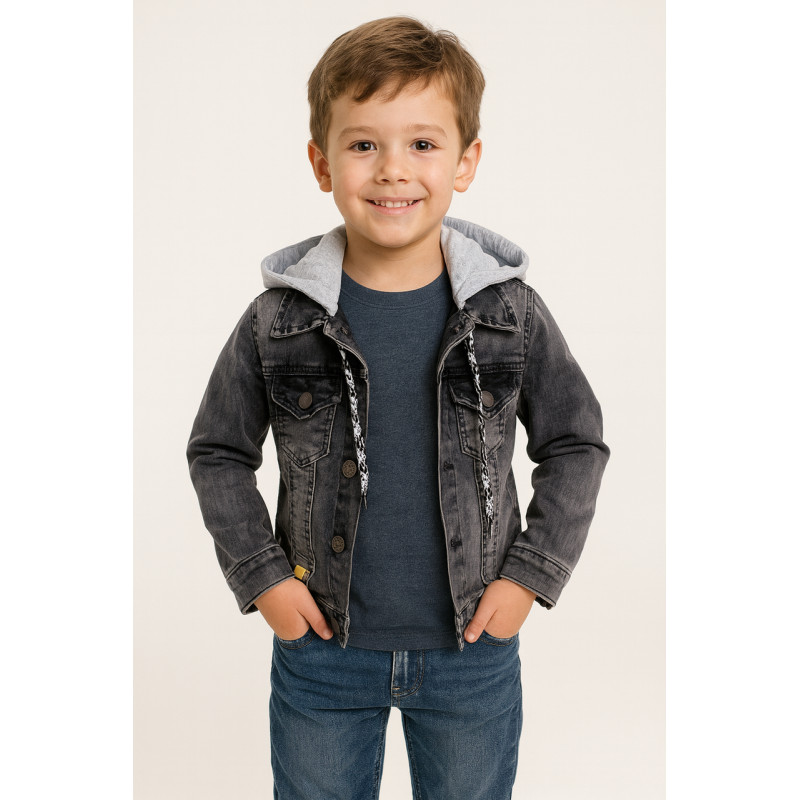 Лёгкая детская джинсовая куртка Panda Brooklyn с капюшоном, Турция, 4–10 лет,104,  Серый